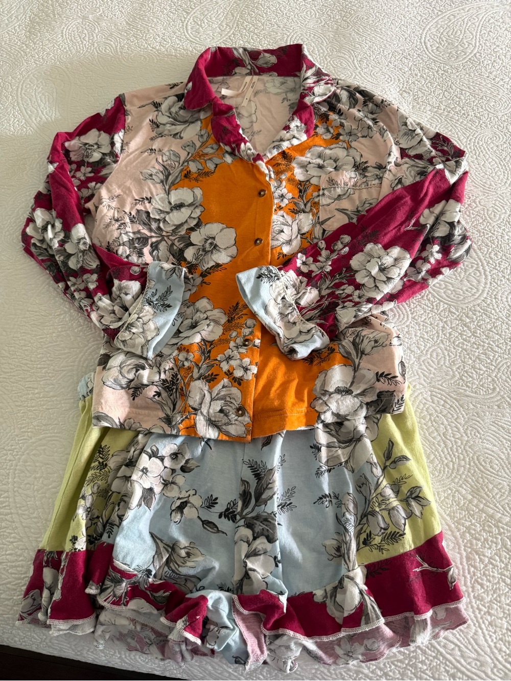 Anthropologie Red, Blue & Orange Floral Sleepwear❗️